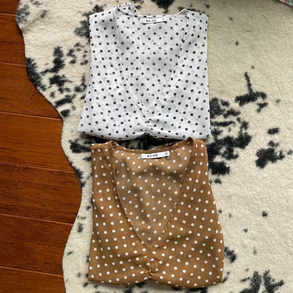 NAKD sheer ruched tops w/ polka dots (bundle of 2 shirts) - Picture 2 of 10